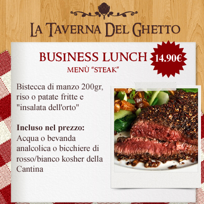 business lunch menù steak taverna del ghetto