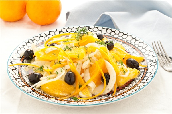 ricetta insalata finocchi arance olive