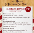 menù Cuoco business lunch taverna del ghetto