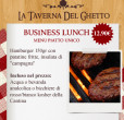 business lunch menù piatto unico Hamburger taverna del ghetto