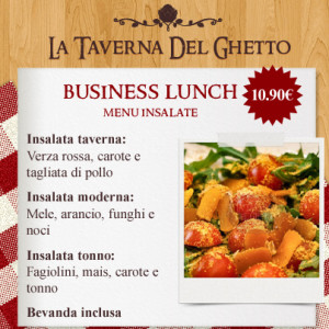 business lunch menù Insalate taverna del ghetto