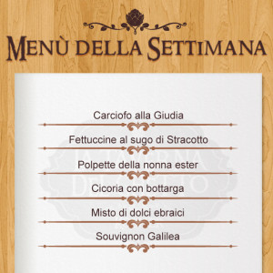 Menu della Settimana Taverna del Ghett
