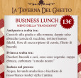 Business lunch menù Tradizione taverna del ghetto
